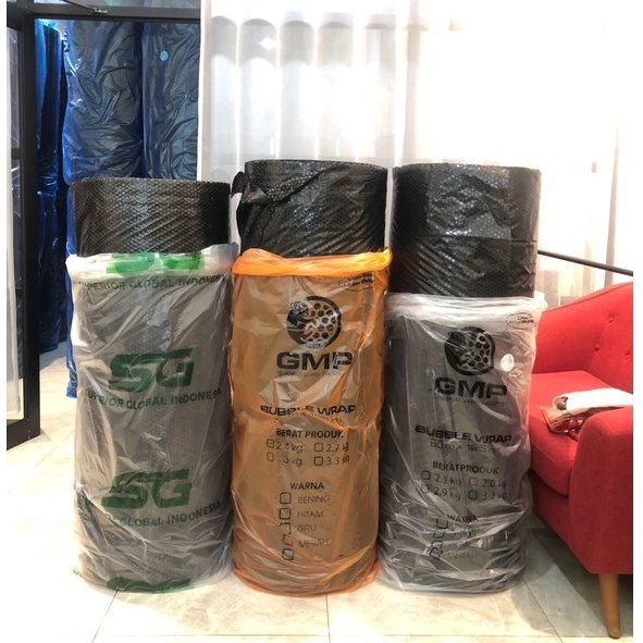 

Bubble wrap Roll 50 M x 125 CM 2.4 KG Buble Hitam Putih Transparan