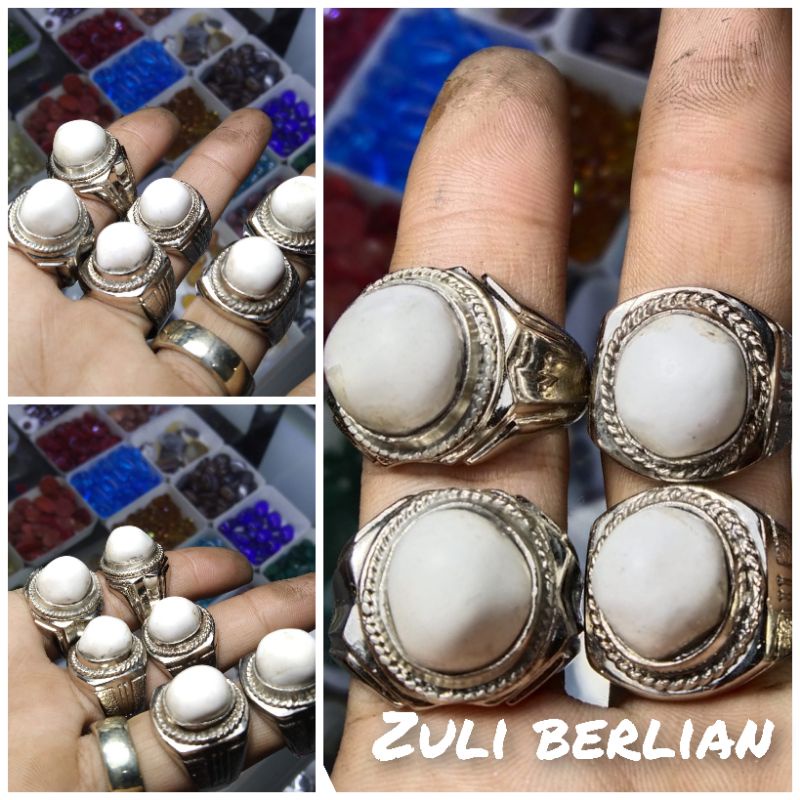 Cincin batu mutiara tidar keras batunya