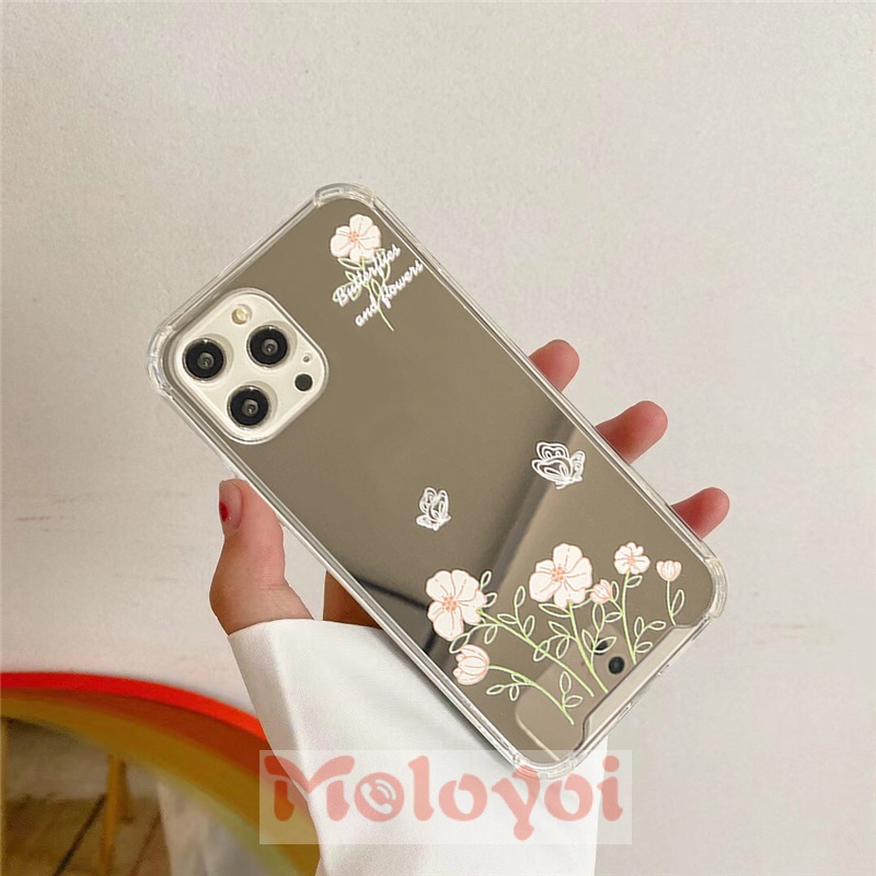 Soft Case TPU Motif Kupu-Kupu Bunga Untuk Iphone 12 13 11 Pro MAX 7 8 Plus XR X XS MAX SE 2020