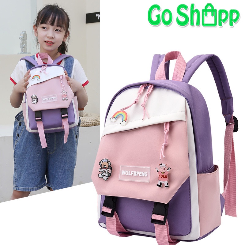 Tas Ransel Wanita Import Kombinasi Warna - Tas Sekolah Anak Terbaru - Tas Sekolah Wanita Laki Laki Korea Style - Tas Backpack Wanita Import Kekinian [BK21]