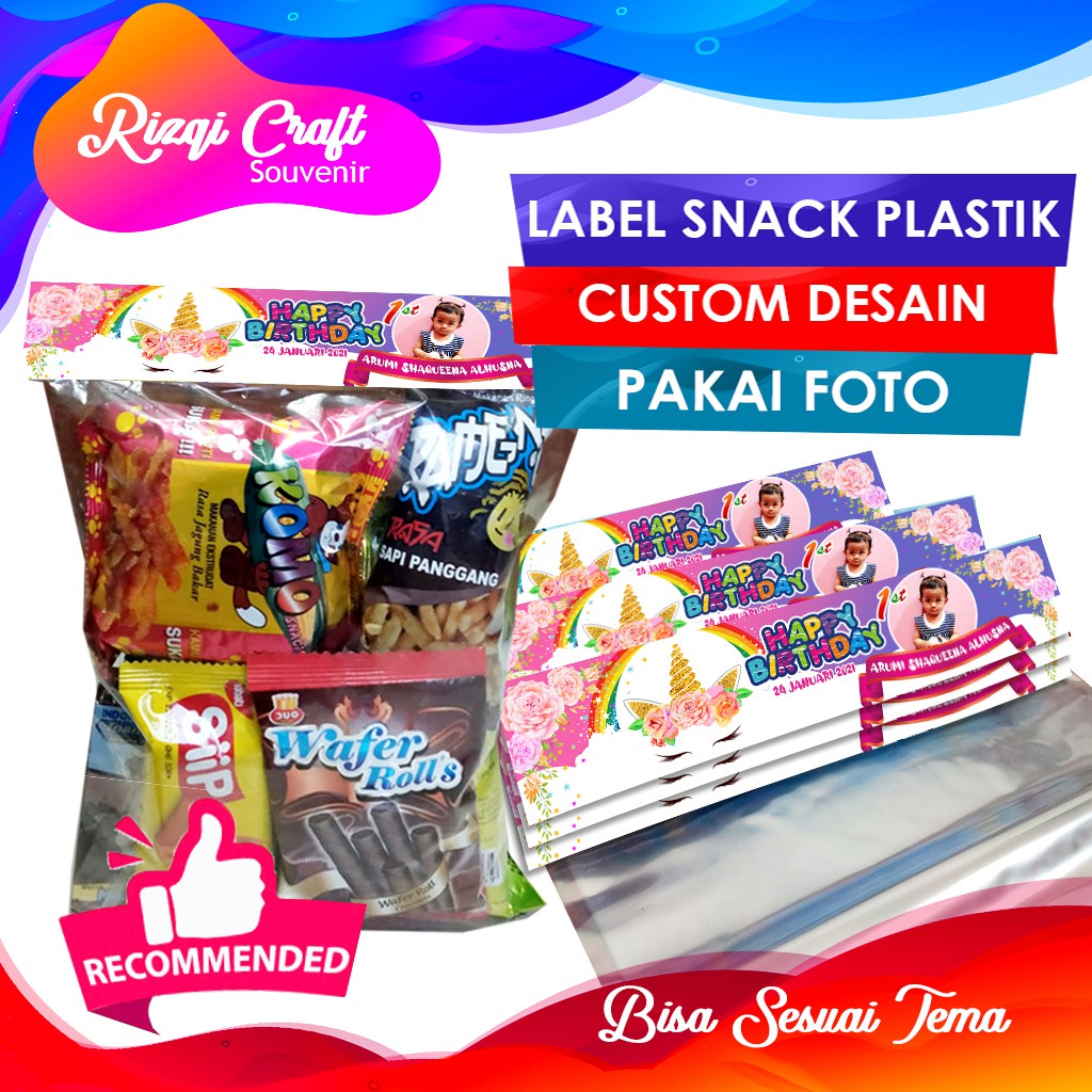 

Custom Tas Label Snack Ultah Jajan Bingkisan Plastik Ulang Tahun