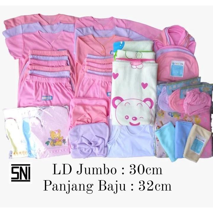 Paket Hemat Platinum Perlengkapan Bayi Handuk Bedong Baju Bayi Popok Singlet waslap topi bayi Gurita sarung tangan kaki celana bayi handuk bedong kado  42pcsSNI promo 8.8