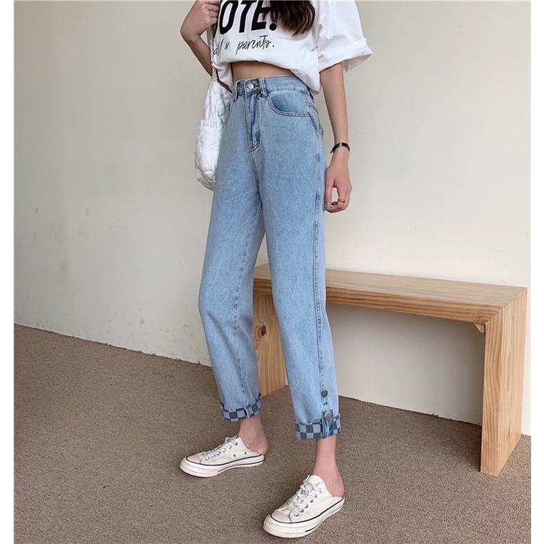 JEANS PANTS BOYFRIEND BAGGY IMPORT WANITA DENIM BF HIGHWAIST MX893