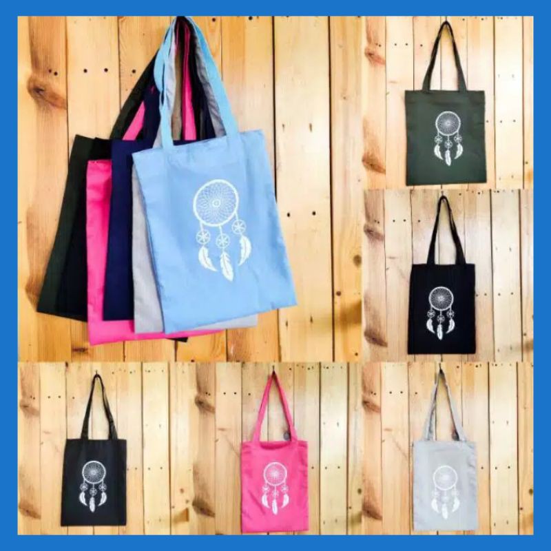 (Ada resleting bisa COD) TOTEBAG DREAM CATCHER bahan drill halus premium