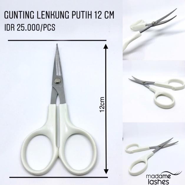 

Gunting Lengkung Putih 12Cm & 10Cm / Gunting Bulu Mata / Gunting Scot