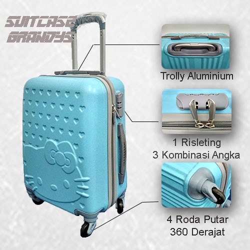 KOPER HELLO KITTY/ KOPER MINI/ KOPER RODA/ KOPER TAS TRAVEL/ KOPER MURAH RODA 4 UKURAN 24/ KOPER