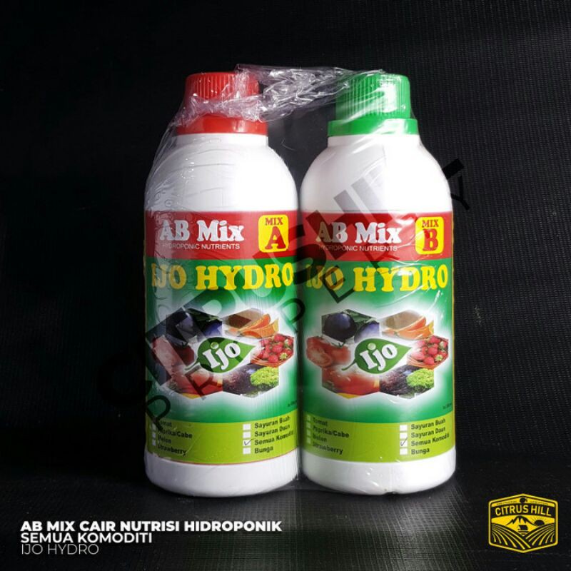 Nutrisi Hidroponik AB MIX CAIR Ijo Hydro - Semua Komoditi - 500ml
