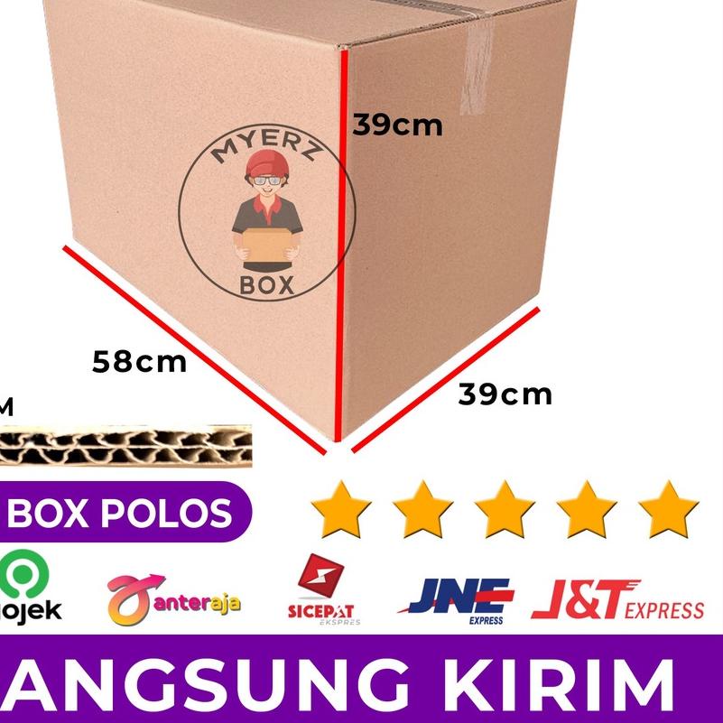 

➬ Kardus Besar Jumbo Karton Box Polos 58 x 39 x 39 Double Wall Sangat Tebal Pindahan ✈