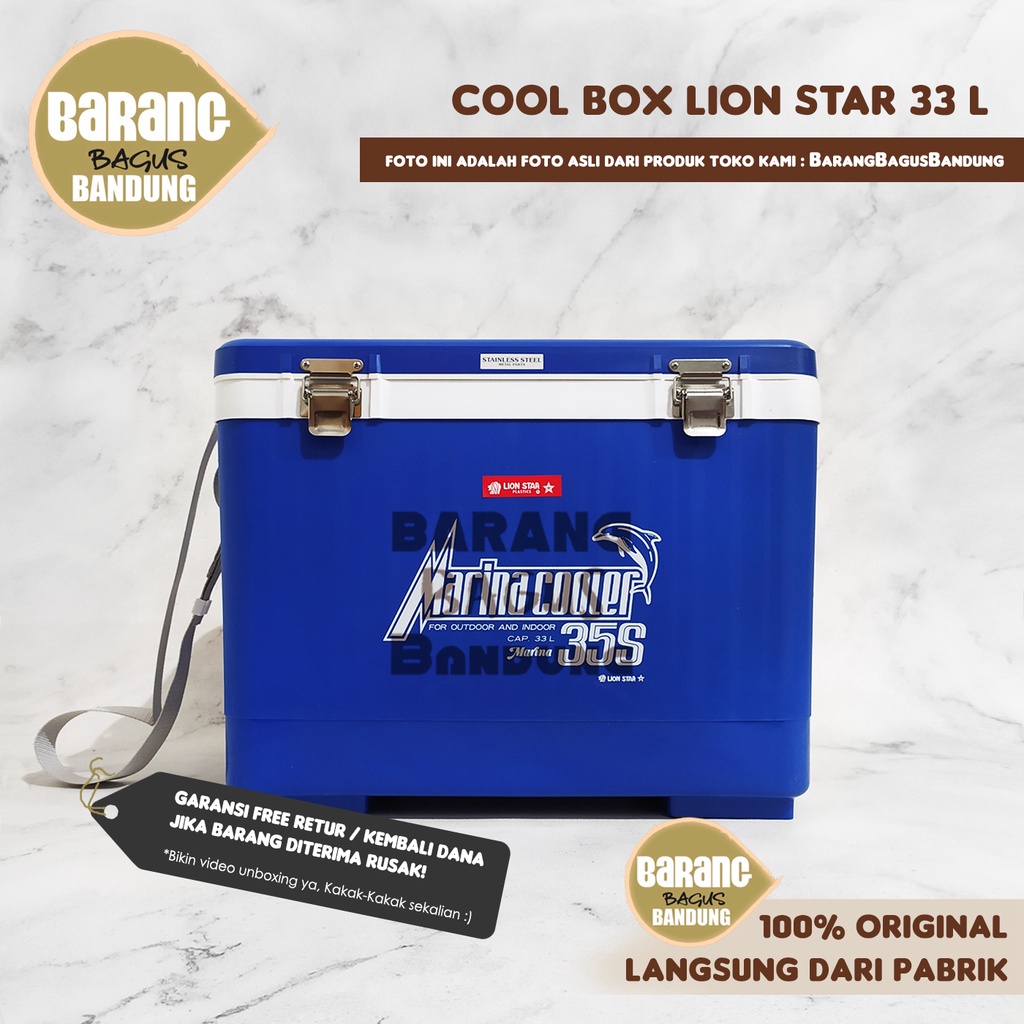 (Ukuran Besar) Cooler / Cool Box / Pendingin Es Batu Lion Star Marina 35S 33 L Tali