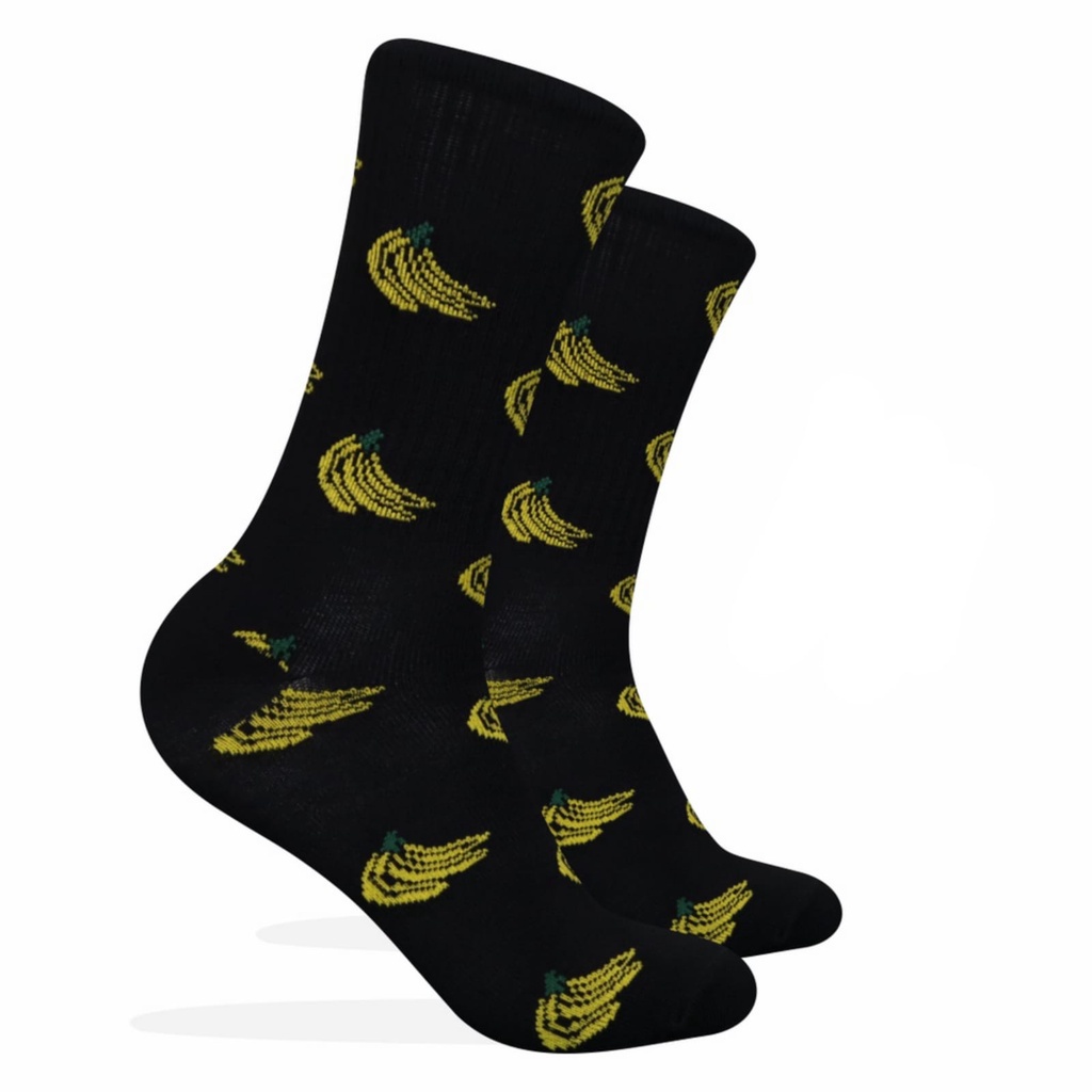 Kaos Kaki Motif Banana Hitam ( C78 )