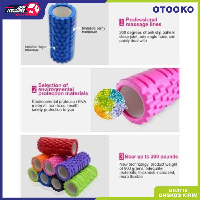 Rumble Foam Roller Alat bantu Senam Bantal Yoga Pilates pijat