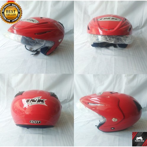 Helm INK cx22 half face replika kaca busa terbaru merah