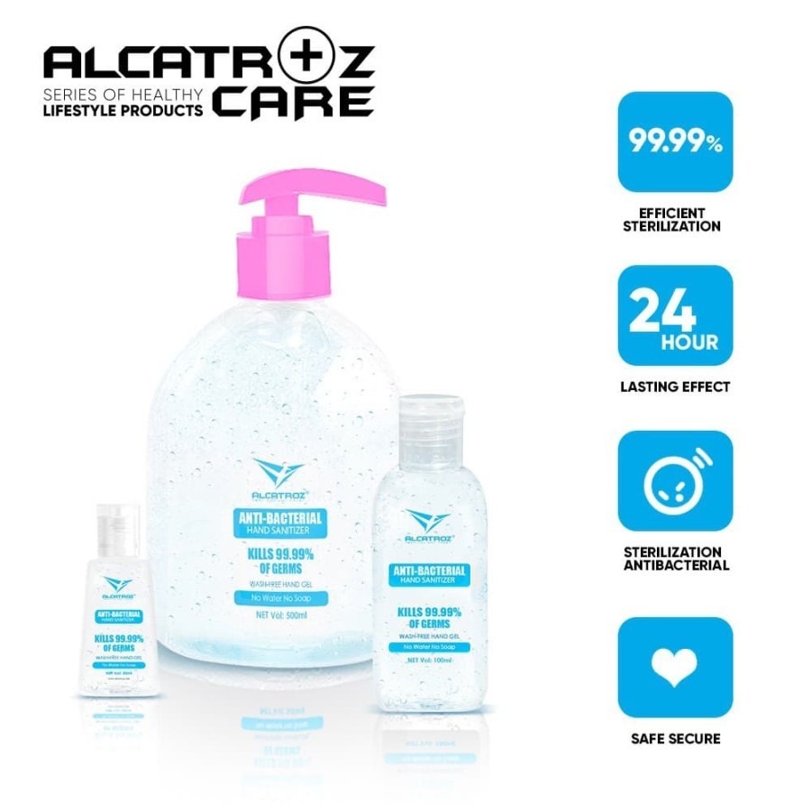 Hand Sanitizer Alcatroz Gel 75Persen Alcohol Anti-Bacterial - 500ml