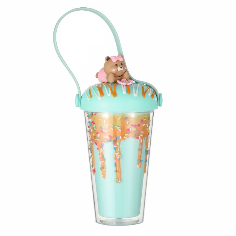 botol minum tumbler teddy bear rabbit animal sedotan