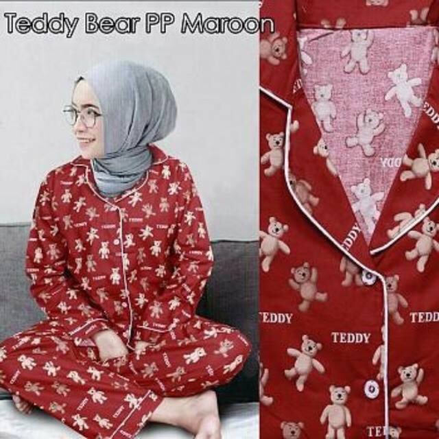 Pajamas Teddy Bear PP / Piyama wanita muslim kekinian