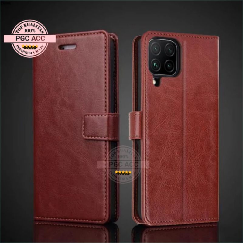 Case for SAMSUNG A12 [ 2020 ] Flipcover Wallet Kulit Leather Case / Sarung Kulit Hp Samsung A12