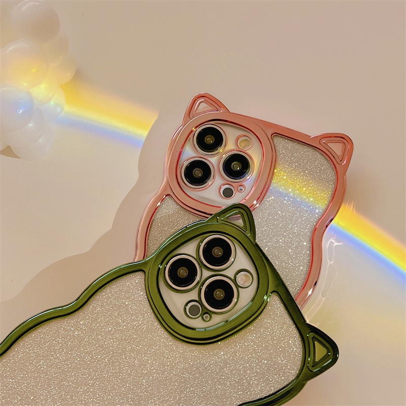 Soft Case Silikon Desain Telinga Kucing Untuk iPhone 13 12 11 Pro Max X Xr Xs Max SE 2020 8 7 Plus