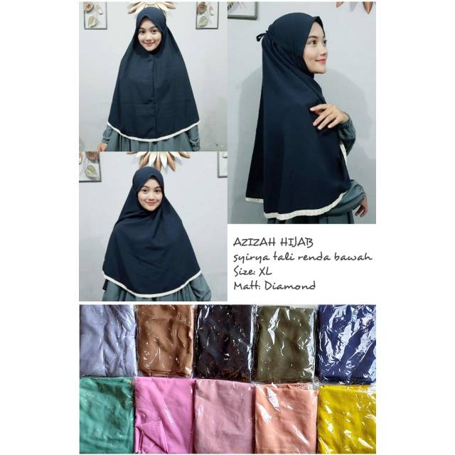 Bergo Maryam tali renda bawah