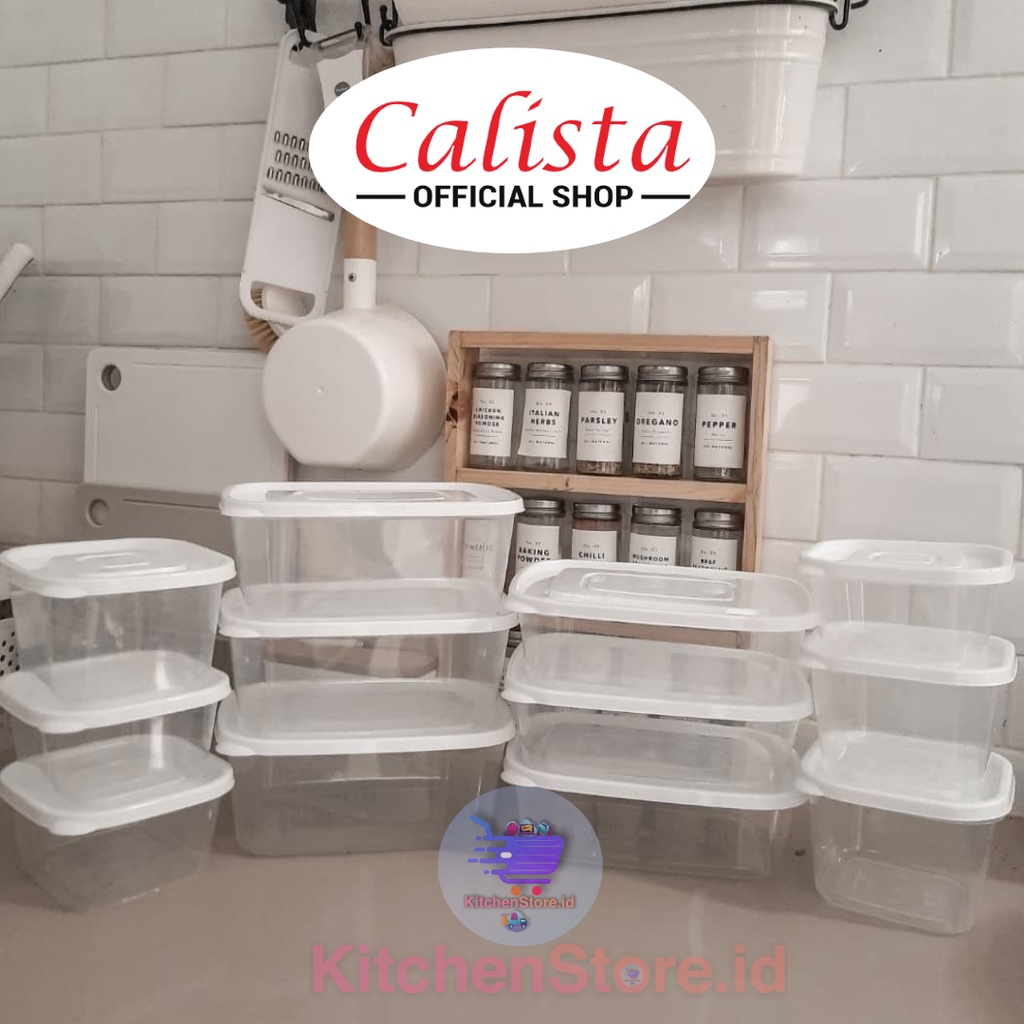 FOOD KONTAINER TOPLES PLASTIK BENING CALISTA RUMOI 12PCS TOPLES KULKAS TEMPAT KOTAK WADAH BOX PENYIMPANAN MAKANAN BUMBU DAPUR FOOD STORAGE LUNCH BOX SET TOPLES PLASTIK KULKAS SET