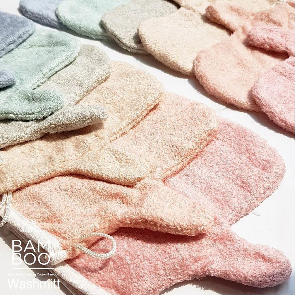 Premium Wash Mitt BAMBOO / Washlab Little Palmerhaus Washmit  ISI 2 / Waslap bayi / handuk mandi / waslap mandi / washmitt / washcloth / kain lap / mandi