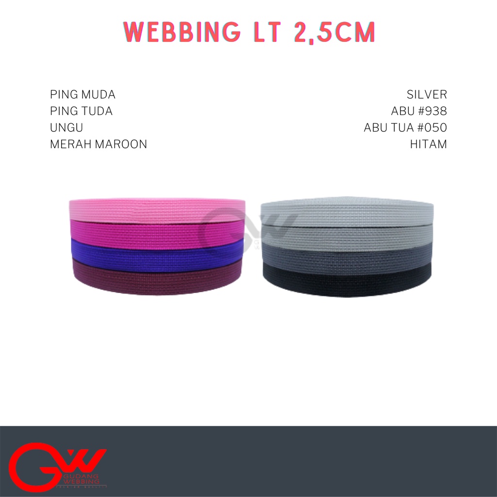 Tali Webbing - AA LT 2,5 warna - ECERAN