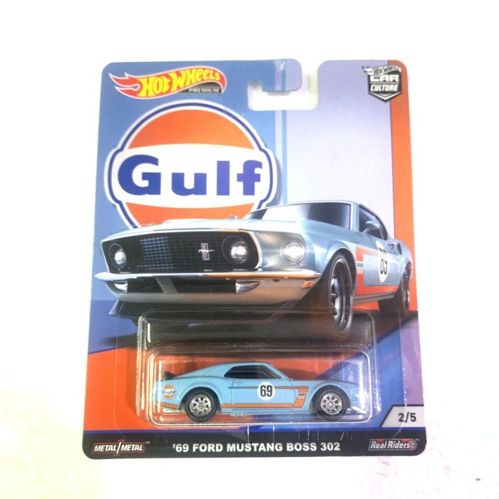 READY Hot Wheels Gulf 69 Ford Mustang Boss 302 Real Riders TERBATAS