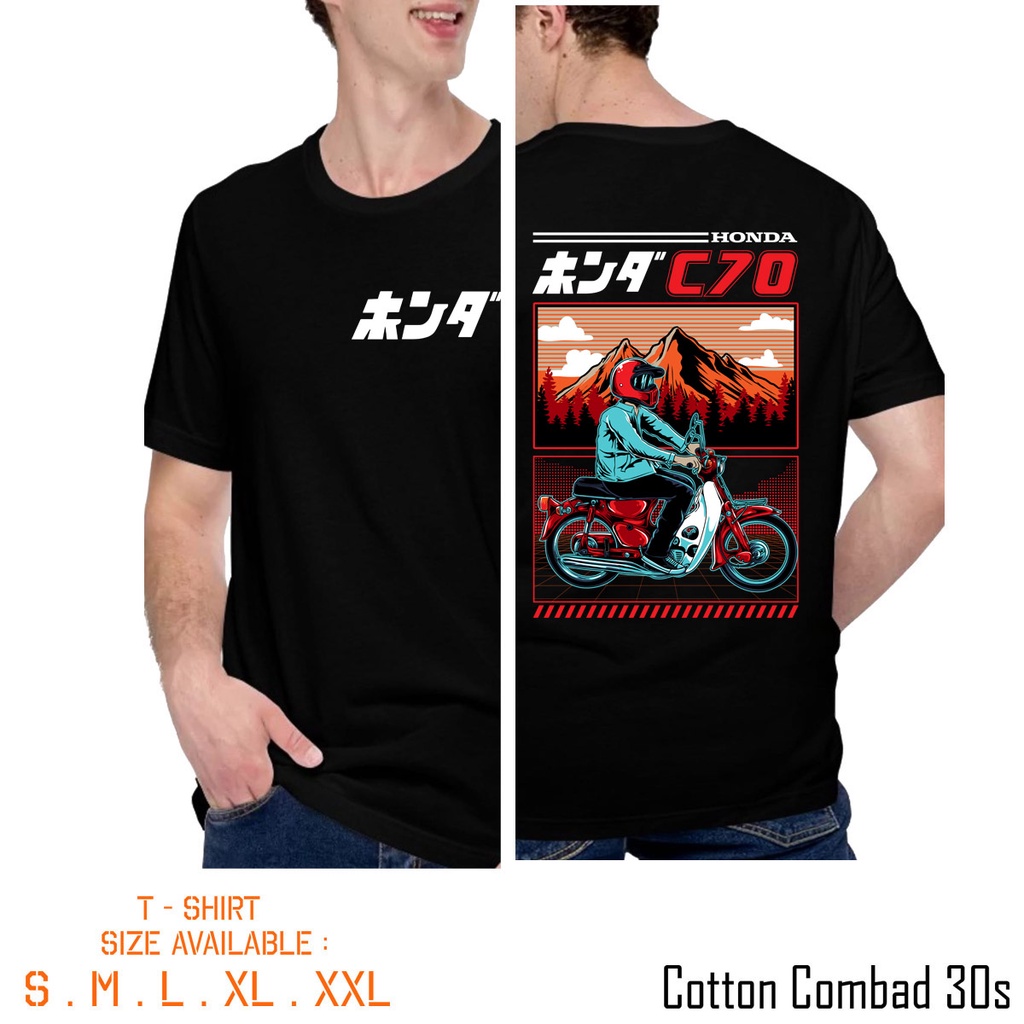 KAOS C70 / BAJU KAOS MOTOR HONDA C70 / Kaos Honda Bebek C70 RIDER Terlaris