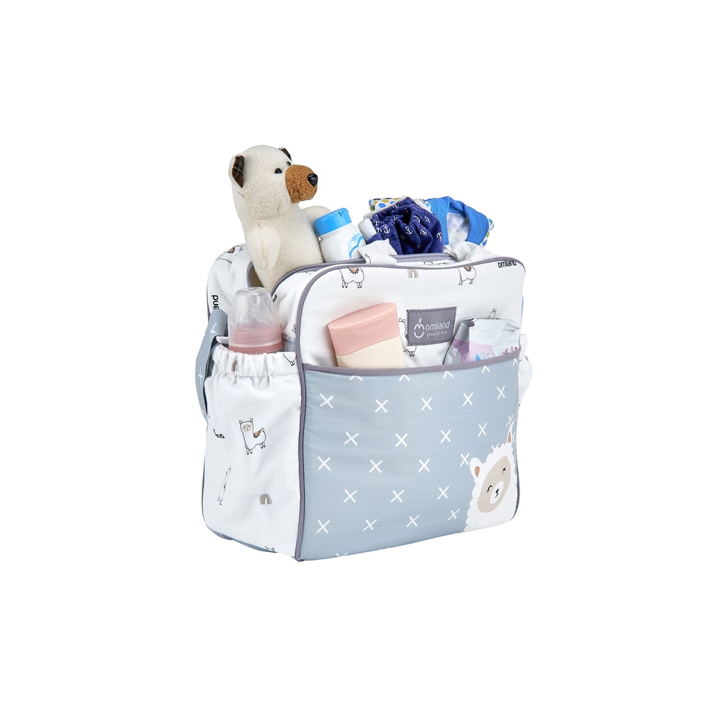 Omiland Tas Perlengkapan Bayi Medium Multi fungsi Diaper Bag Saku Print Alpaca Series - OB 29201-4