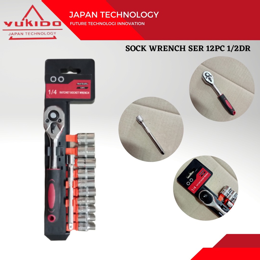 SUPER CUCI GUDANG !! kunci pas CR-V Drive socket wrench set 1/2 1/4 3/8 Handle 32 / 12 pcs socket