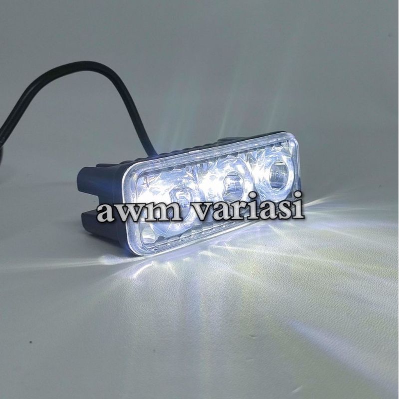 Lampu Tembak LED E03 Sorot Cree 3 Mata 9 Watt Kabut Motor Mobil E03R Worklight Foglamp Foglight