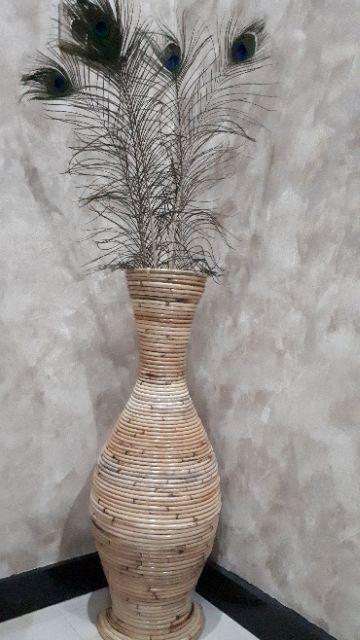 vas rotan  tinggi  pot  rotan  bunga 75 cm Shopee Indonesia