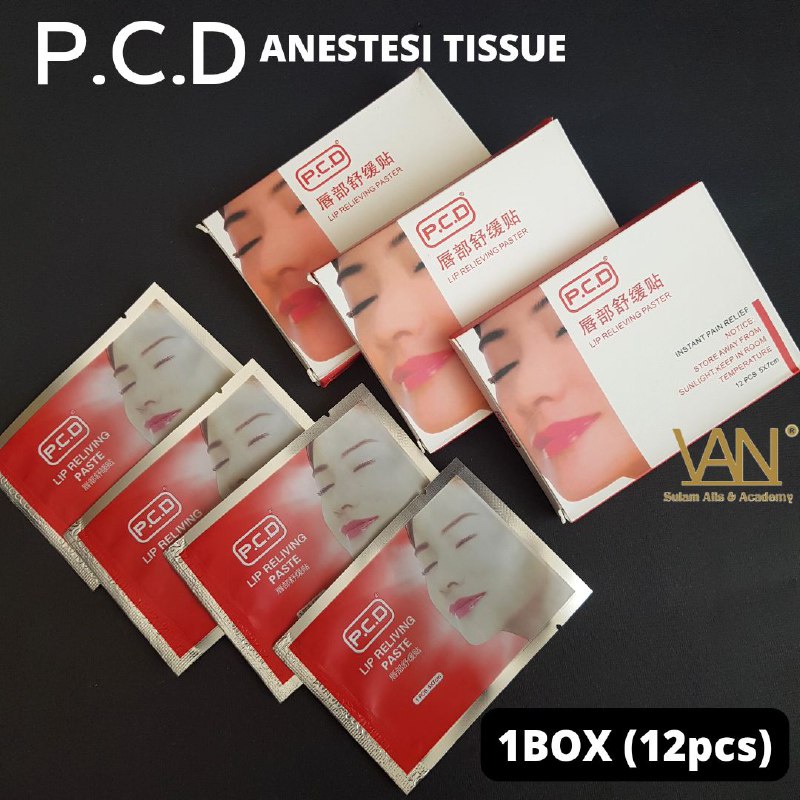 PCD ANASTESI TISSUE LIP RELIEVING PASTER / ANESTESI BIBIR TISSUE PCD (SATUAN)