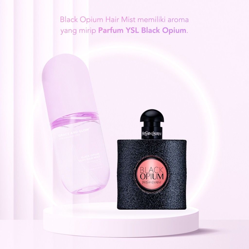 Grace and Glow Black Opium Silky Hair Mist Soft and Silk hair Golden Marula + Olive Oil