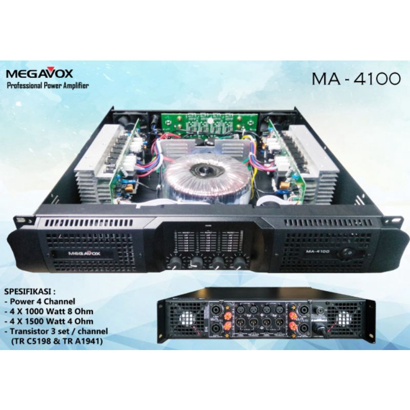 POWER MEGAVOX 4 CHANNEL MA4100 ORIGINAL DESIGNED USA