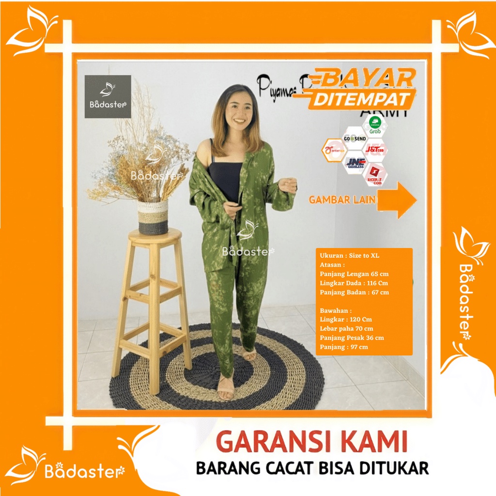 Piyama Bali Setelan Lengan Panjang - Grey