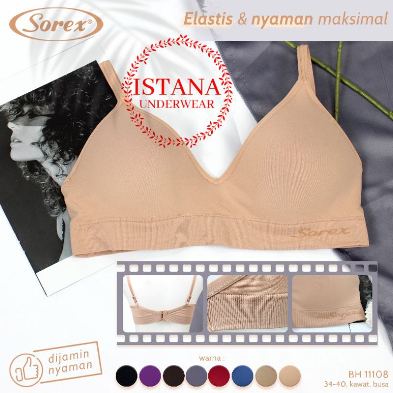 Bh Bra Seamless PREMIUM SOREX strech Original bahan TERBAIK (Cup B dan Cup C) S10-28525BRN