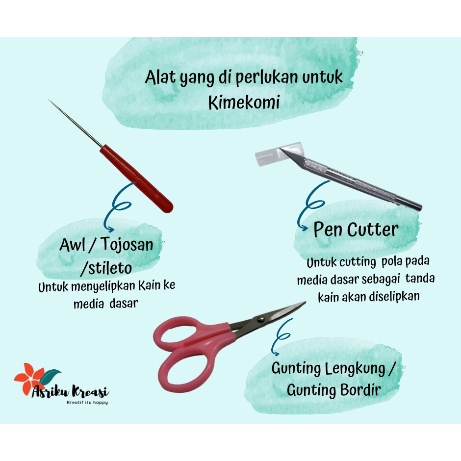 

Paket alat kimekomi Awl, gunting dan pen cutter