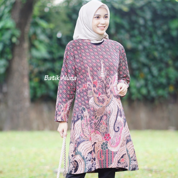 Tunik Batik Baju Kerja Kantoran Wanita Premium Adhem Batik Aluna TBA 062