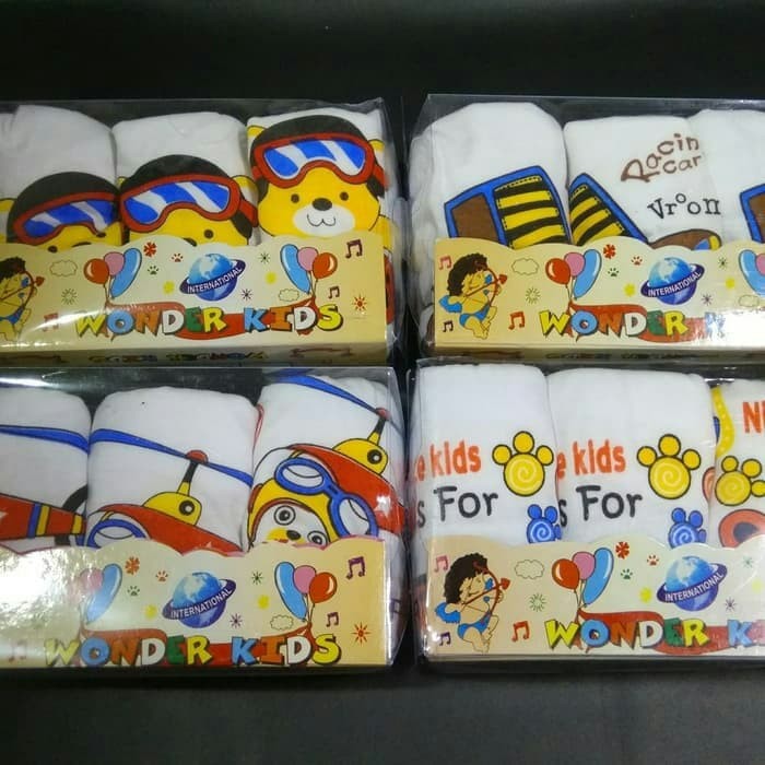 3 Pcs CD Anak Wonder Kids &amp; Nice Kids Putih | Celana Dalam Anak Laki Laki | Sguna 3 Pcs