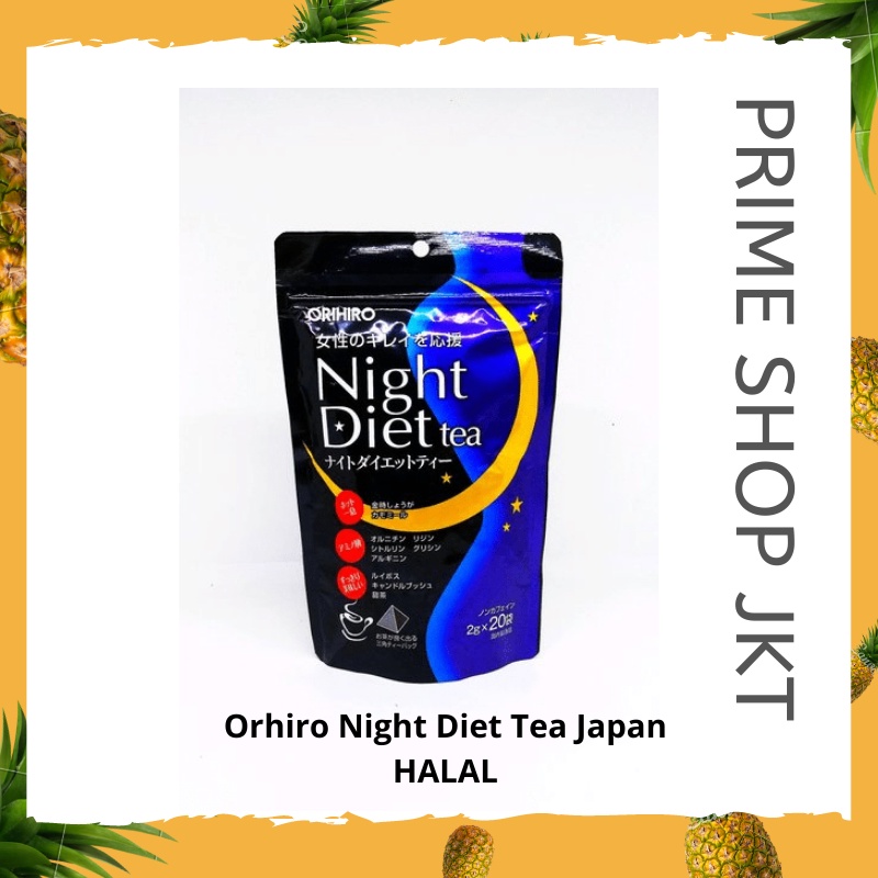 

Orihiro Night Diet Tea 40gr Halal Jepang Minuman Botanikal Celup