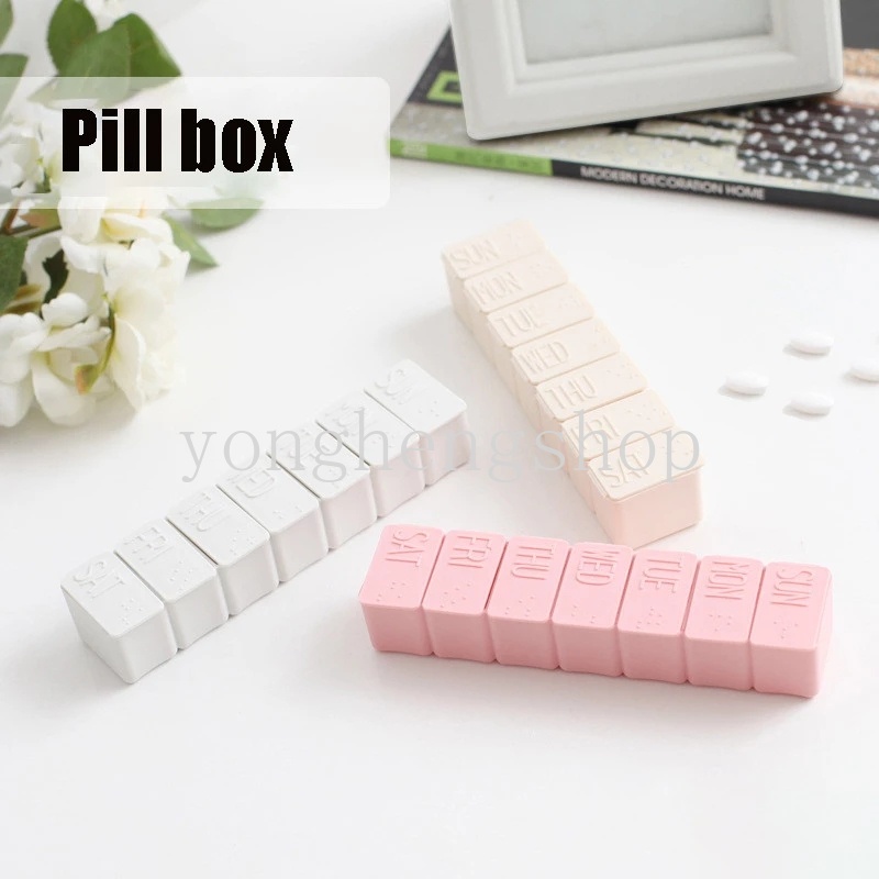 2pcs / set Kotak Organizer Obat Pil / Tablet Mingguan Untuk Travel