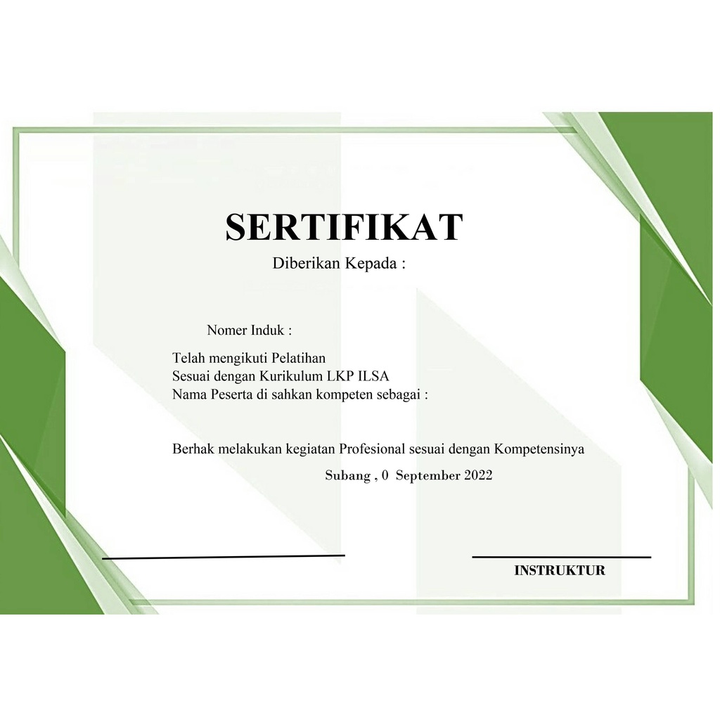 

Sertifikat Piagam Penghargaan