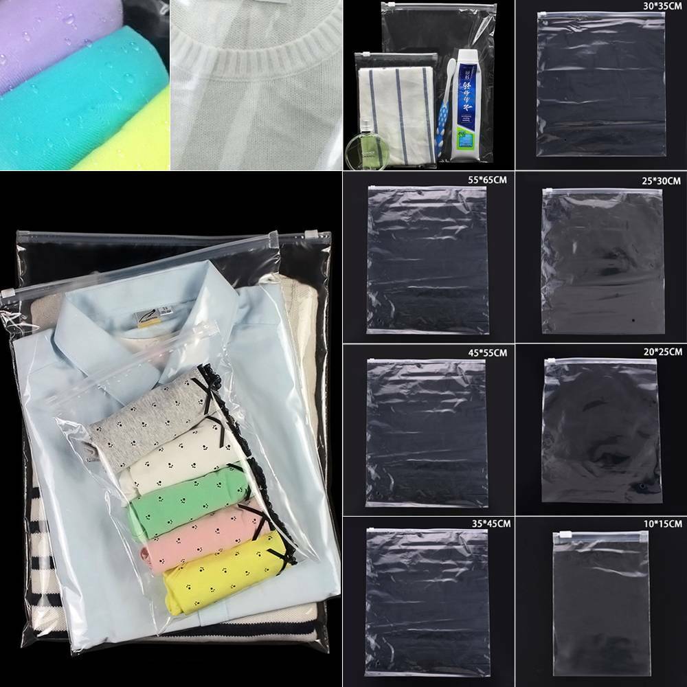 Hot Sale/Tas Jas Transparan/Penutup Debu Pakaian Gown Saver Bags/Dress Dustproof Wateproof Storage Bag/Dengan Kunci Dapat Ditutup Kembali Seal Zipper Untuk Pakaian, Kaos, Celana