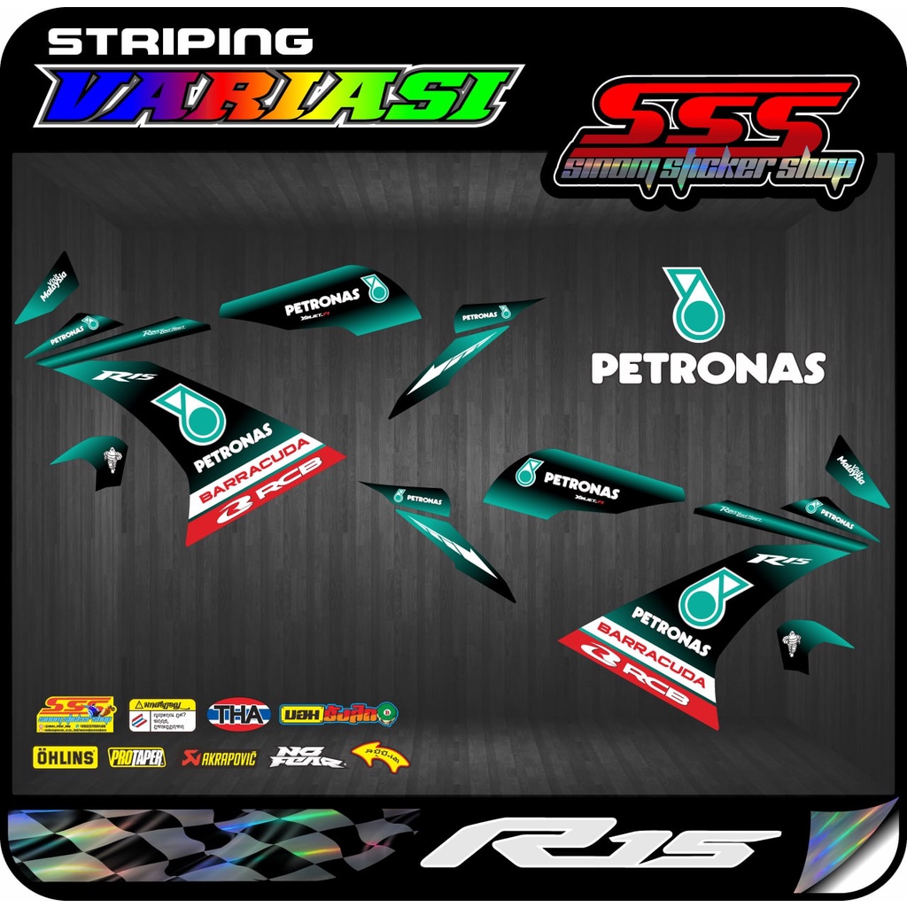 Decal Stiker Striping Yamaha R15 V3 Petronas