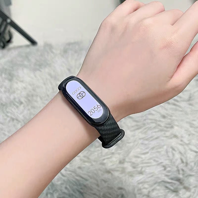 Tali Mi Band Tali Silikon Tali Pola Serat Karbon