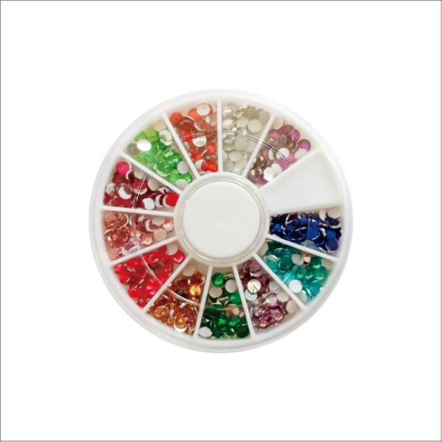 12 warna gems henna roda ukuran 3mm