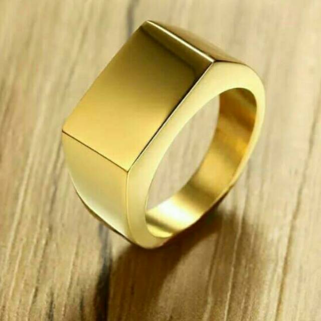 Cincin gold kotak pria keren