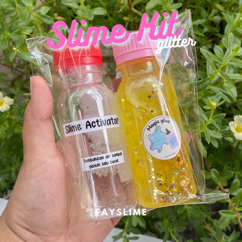 Slime Kit Glitter | Slime kit clear glitter murah