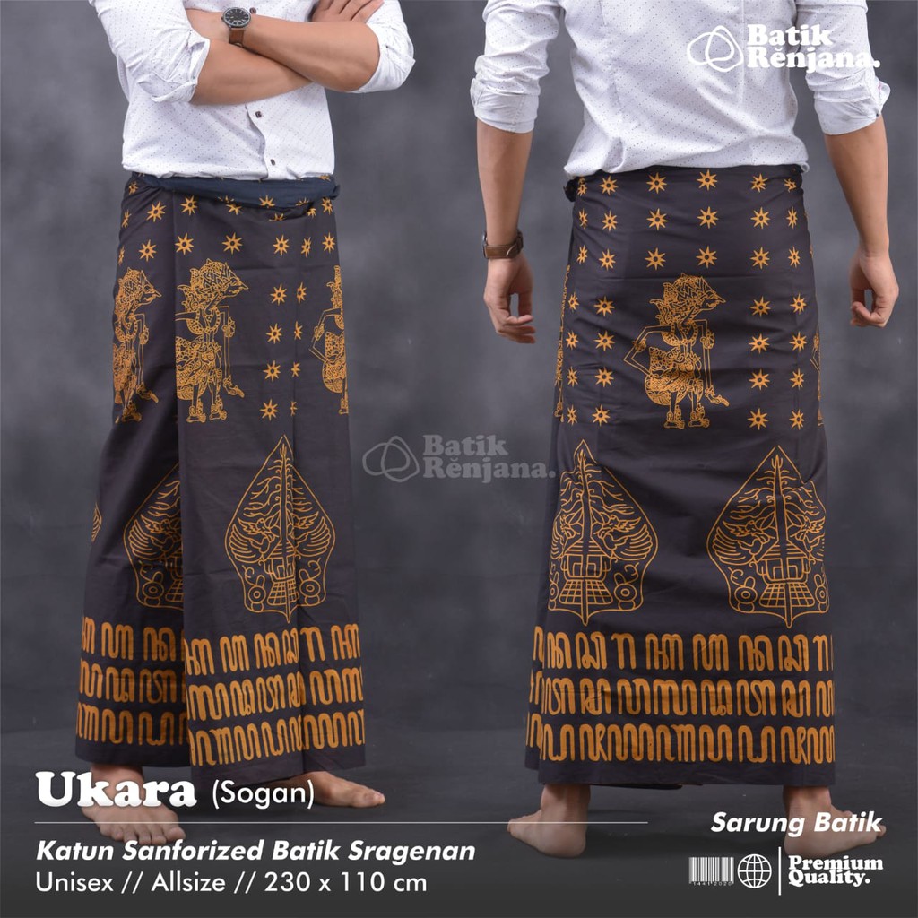 UKARA SOGAN Sarung Batik Pria Cowok Dewasa Premium Motif Batik Lebaran Asli Solo ALL Size RENJANA