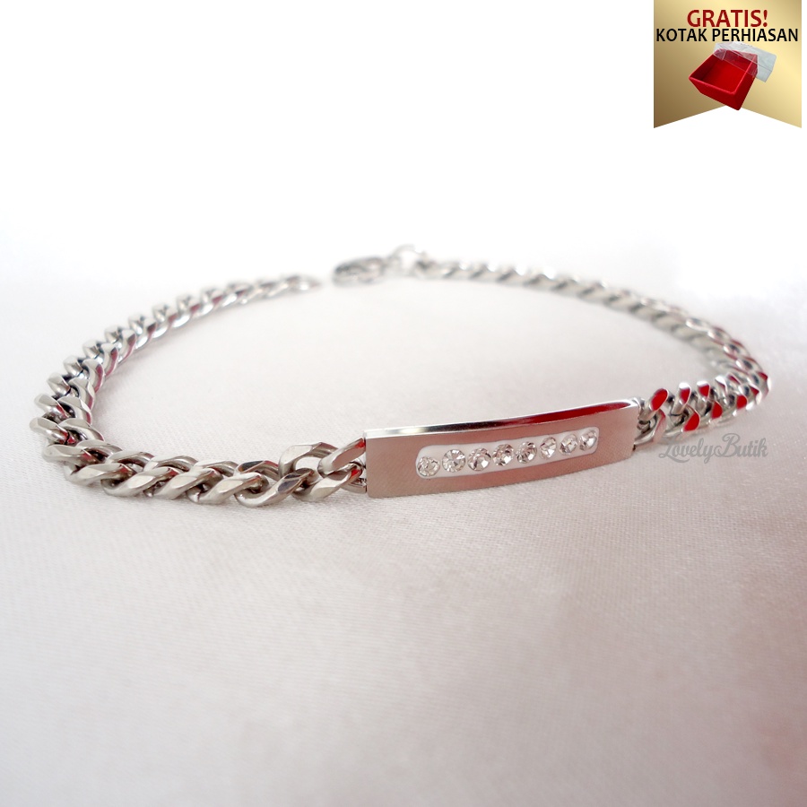 Lovelybutik - Gelang Tangan Wanita Titanium Anti Karat MIni Felice Gelang Korean Style Remaja Terbaru Bonus Kotak Perhiasan